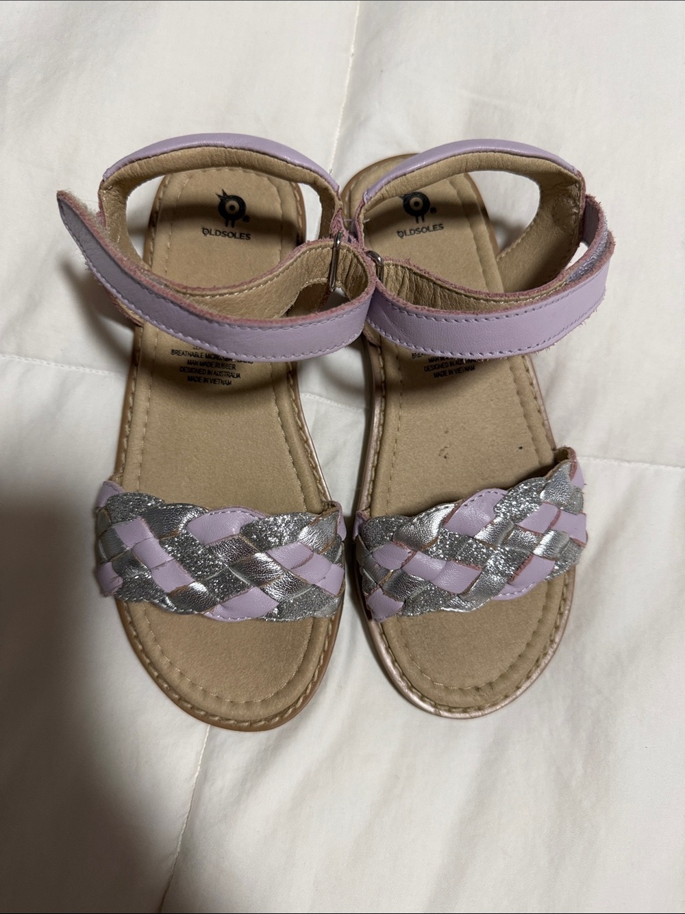 Old Soles Lilac and Silver Braided Strap Sandals
